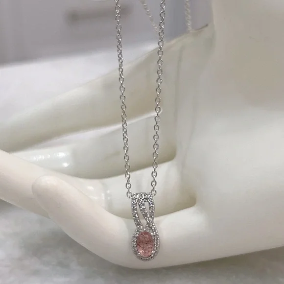 Cherry Tanzurine Zircon Sterling Silver Pendant Necklace - Picture 4 of 12